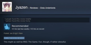 Illustration for article titled Dota Underlords, As Told By Steam Reviews